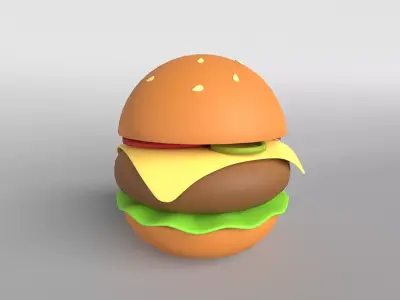 Burger v1 001 Low-poly 3D model