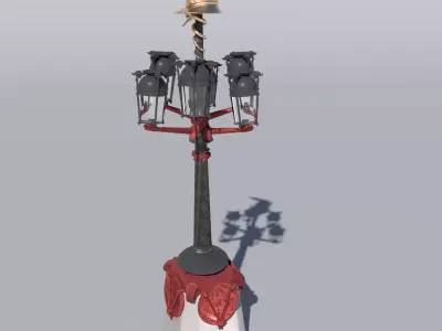 Lamp Post - Royal Light Gothic Street Light Low-poly 3D model