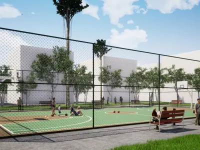 BASKETBALL COURT Low-poly 3D model