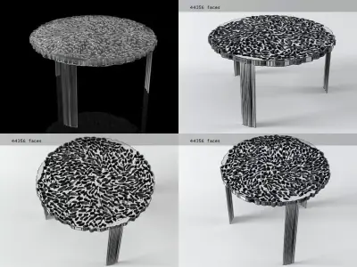 T-Table four different colored tables 3D model