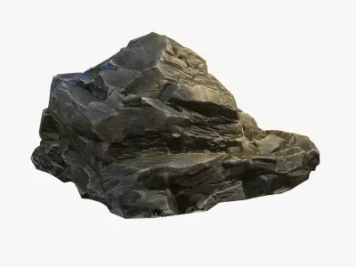 Mossy Boulder 2 Low-poly 3D model