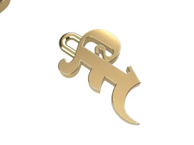 Gothic Letter P Pendant 3D print model