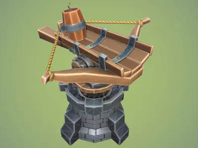 Low poly Barrelthrower Mk I Low-poly 3D model