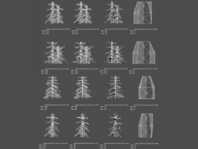 MEGA PLANT PACK - 10 Korea Endemic Species 02 Pack Low-poly 3D model