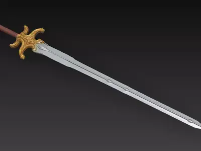 Solaria Sunblade - Celestial Holy Light Sword Low-poly 3D model