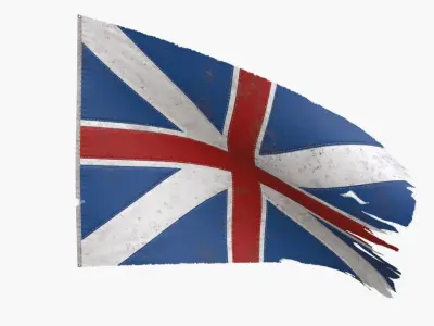 British Union Flag 1606-1801 Low-poly 3D model