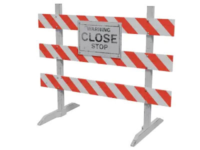 Road Closed Sign Low-poly 3D model purchase
