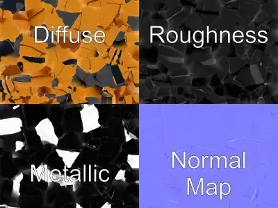 Origami Samurai Helmet Gold and Black model pack Low-poly 3D model