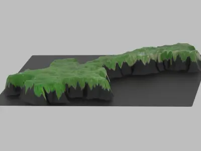 Laos Map Country Low-poly 3D model