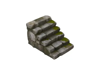 Ancient stone stairs  Low-poly 3D model purchase