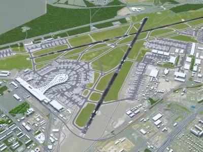 Vnukovo Airport 15km Low-poly 3D model