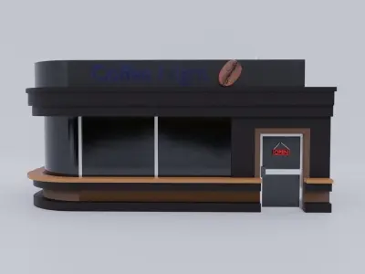Pub Coffee Low poly Low-poly 3D model