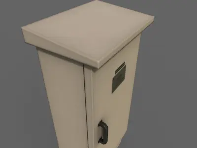 PBR Electric Box BoneWhite V5 Low-poly 3D model
