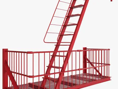 Street fire escape 3D model