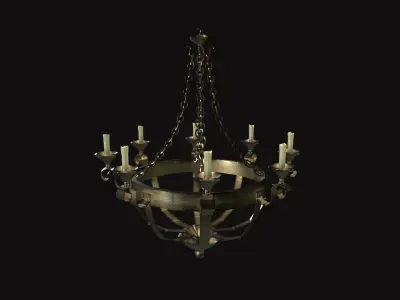 Medieval Chandelier V03 Low-poly 3D model