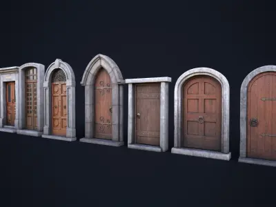 Set of front doors 3D Model Pack
