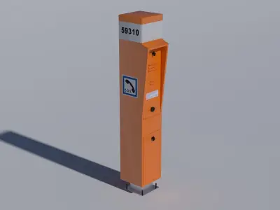  French emergency call post  3D model