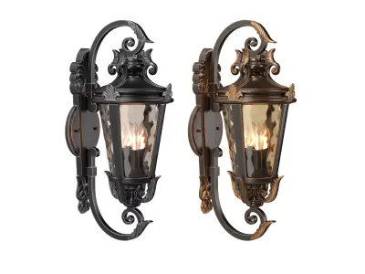 Marseille Rustic Industrial Outdoor Wall Light 3D model