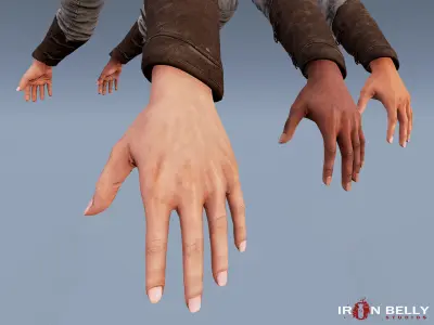 AAA Animated Medieval First Person Arms Pack  Low-poly 3D model