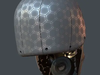 Gas mask helmet 3d model scifi Low-poly Low-poly 3D model 23