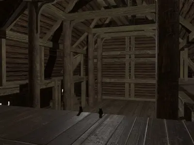 Fantasy Longhouse Low-poly 3D model