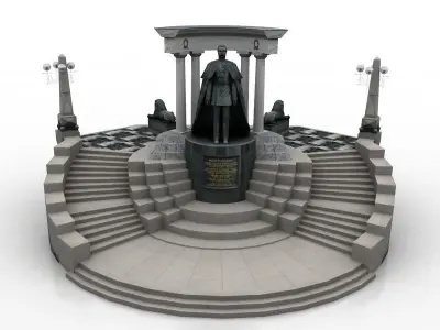 Alexander II Russia Moscow Monument 3D model