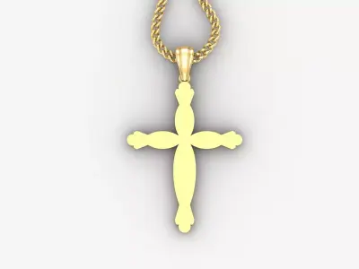 Light Gold 18K Cross Pendant 1CP081 3D print model