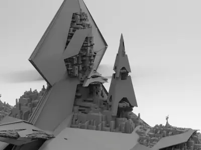 Pyramid Sc-Fi shape 14 designs 3D model