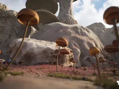 Desert Planet Environment Low-poly 3D model