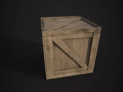 Wooden Crate Low-poly 3D model