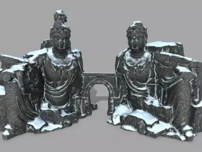 buddha rocks Low-poly 3D model