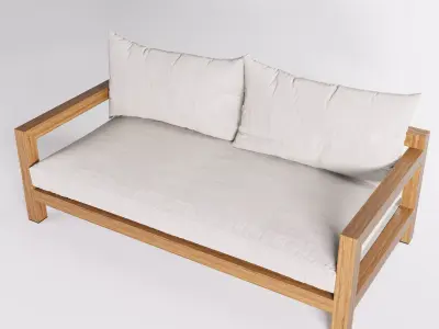 Outdoor Patio 2 Seat Sofa 3D model