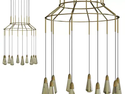 10 Carats LED Chandelier Low-poly 3D model