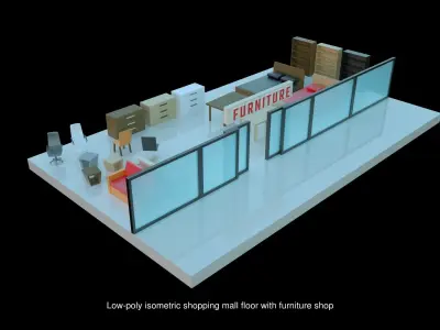 Shopping mall floors 3D Model Pack