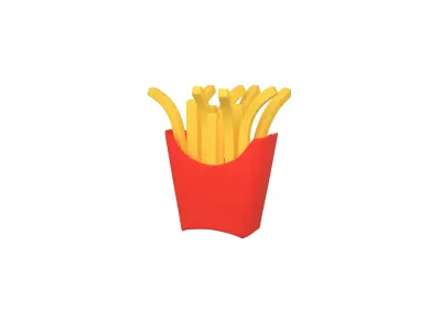 French Fries v2 001 Low-poly 3D model