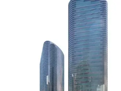 Two Modern Skyscrapers 3D model