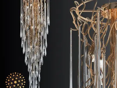 Candela Serip organic lighting Low-poly 3D model