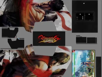 Arcade machine metal slug and street fighter Low-poly 3D model Low-poly 3D model