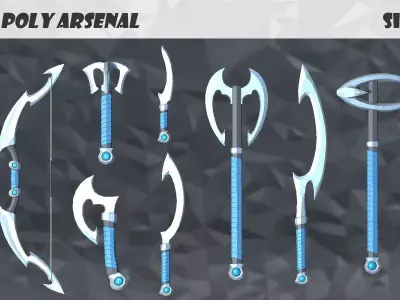 Low Poly Arsenal - Silver Low-poly 3D model