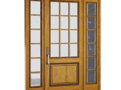 Wood door 3D model 3