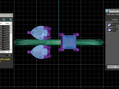 Three Stone Light Weight Band Ring 3D print model 7