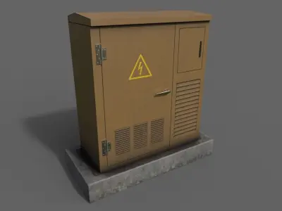 PBR Electric Box Brown Low-poly 3D model