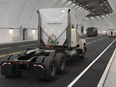  2025 Semi Truck White Rigged for Maya 