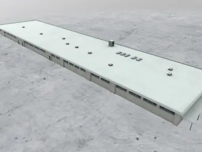 LIMC Hangars2 Low-poly 3D model