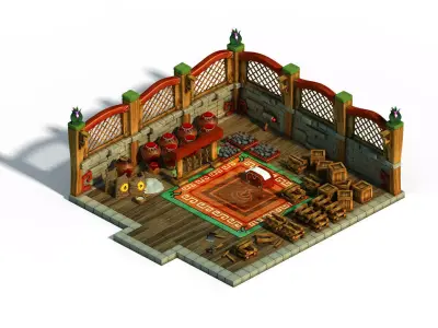 Gang Interior - Warehouse 02 3D model