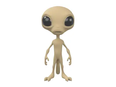 Cartoon Alien v2 006 Low-poly 3D model