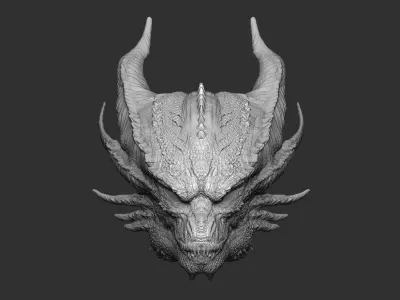 Godzilla king ghidorah Predator bio mask 3D model