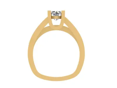 Ring362 gold engagement ring with diamond in center 3D print model