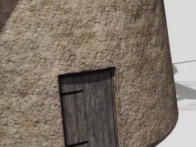 Old windmill Low-poly 3D model