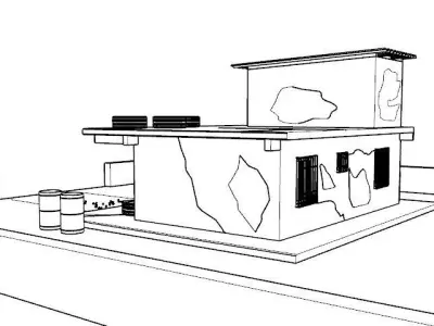 SLUM- OLD HOUSE-01 Low-poly 3D model